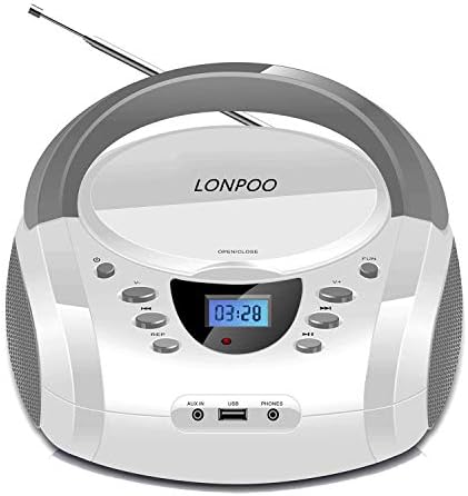 Amazon.co.jp: LONPOO ステレオ cd プレーヤー bluetooth FMラジオ  