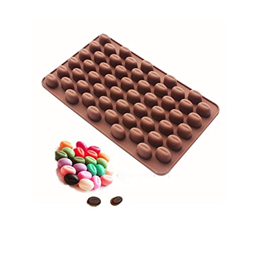 X-Haibei Coffee Bean Silicone Mold - Realistic Mini Chocolate Candy Molds for Ice Cubes, Cake Decorations, Resin Crafts & DIY Frozen Supplements ，Dia. 0.6inch
