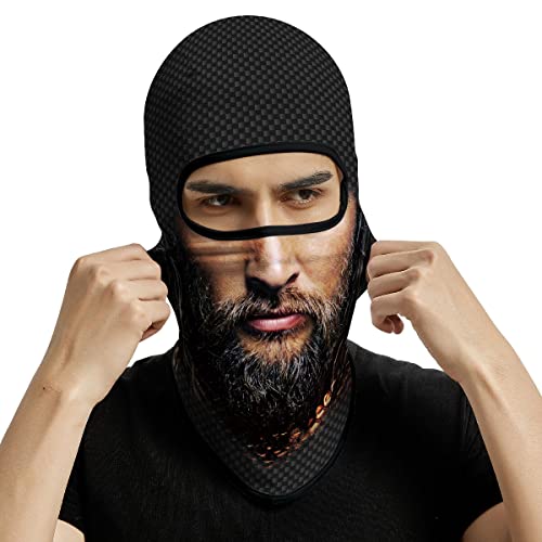 Image of Red Plume 3PCS Balaclava Full Face Mask Ski Mask UV Protection Cover Motorcycle Full Face Mask for Men Women Outdoor Sports