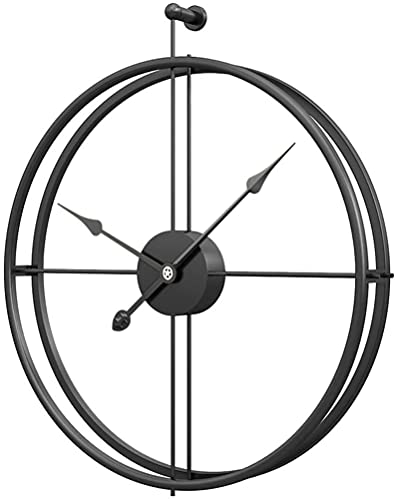 Oumao Vintage Wall Clock, XXL Large Wall Clock, Metal, No Ticking Noise, Decorative Wall Clock for Kitchen, Living Room, Office (Black Hand))