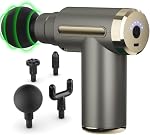 Pistolet de Massage Mini Cotsoco, Pistolet de Massage avec 6 Vitesses, Massager Musculaire Sans Fil avec 4 Têtes, Chargement Type-C, Taille de Voyage, Meilleurs Cadeaux - Gris