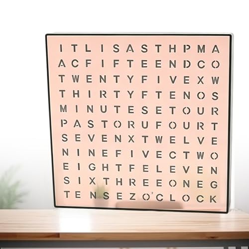 Orologio a Parole LED Illuminato per Scrivania o Parete, con Diverse Modalità di Visualizzazione