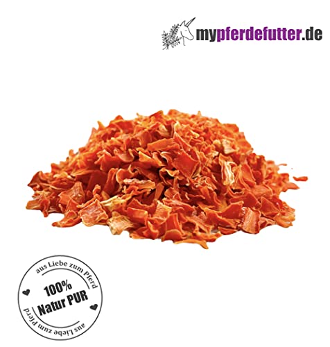 mypferdefutter Karottenchips für Pferde - ohne Zusätze - als Leckerli oder zur Verfeinerung des Futters (500 g)