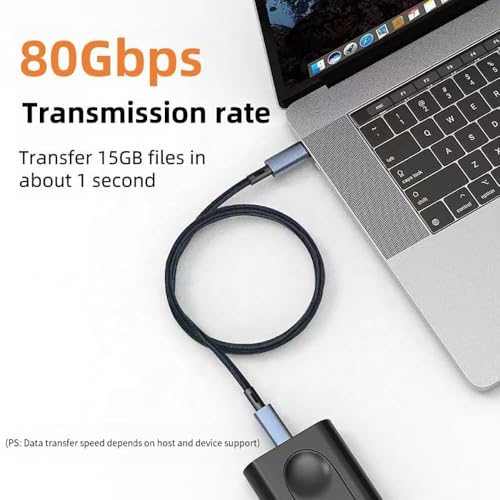 Image of Tobo 2M USB C Thunderbolt 5 Cable, 80Gbps Bandwidth, 80Gbps Date, 2 Meter 8K 4K Video Sync Display, 240W Fast Charging, Fully Compatible with Thunderbolt 4 /3, Type USB-C, USB4 TD-1592CC