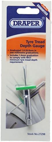 Draper 27298 Tyre Tread Depth Gauge, 1mm-26mm , Blue