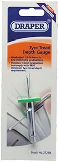 Draper 27298 Tyre Tread Depth Gauge, 1mm-26mm , Blue