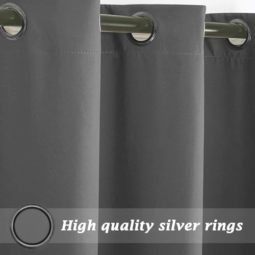 LiveGo Outdoor Patio Curtains, Blackout Waterproof Curtains Thermal Insulated Outdoor Garden Curtains for Porch/Pergola/Yard/Sliding Door/Arbor (Dark Grey, 52 * 108inch) - Image 5