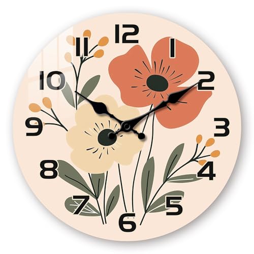 Farmhouse Wall Clocks for Kitchen - Wooden Wall Clocks Battery