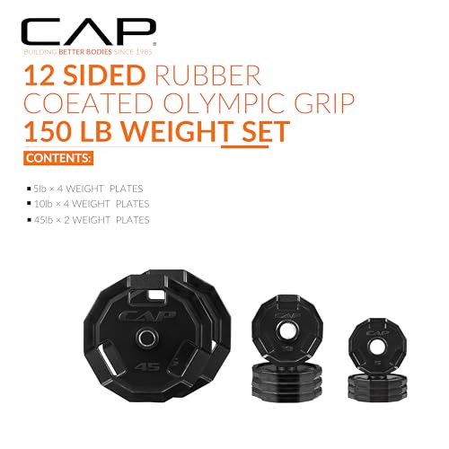 Image of CAP Barbell 2-Inch Olympic Cast Iron Plate Weight Set | 75-285 lbs | Multiple Options