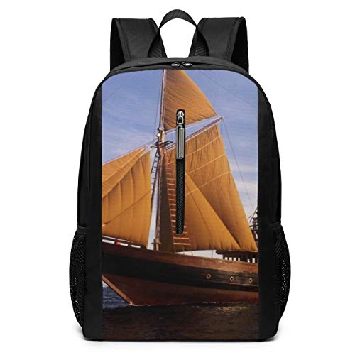Preisvergleich Produktbild Laptop-Rucksack, Motiv: Schiffe, Boote, Segeln, Meer, Ozean, Business, Laptoprucksack, widerstandsfähige Tasche, Tagesrucksack, passend für 17-Zoll-Computer und Notebooks, lässiger Tagesrucksack