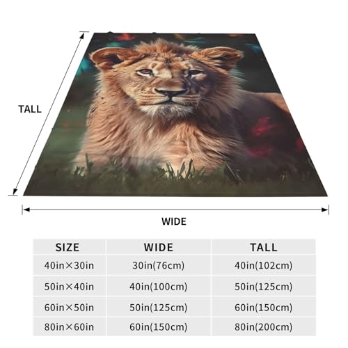 Couverture lion en flanelle microfibre premium, plaid design et doux - 5