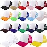 SGBETTER 18 Pcs Adult Trucker Hats Sublimation Baseball Cap DIY Blank Trucker Cap Ballbase Hats for Summer Outdoor (US, Alpha, One Size, Color Style 2)