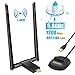 Produktbild TouchSKY WLAN Stick WiFi Adapter, USB 3.0 WLAN Adapter,1200Mbit/s mit 5dBi Antenna für PC/Desktop/Laptop, WiFi Adapter Dualband 5G/867Mbps+2.4G/300Mbps, Unterstützung Windows XP/Vista/7/8/10 Mac OS