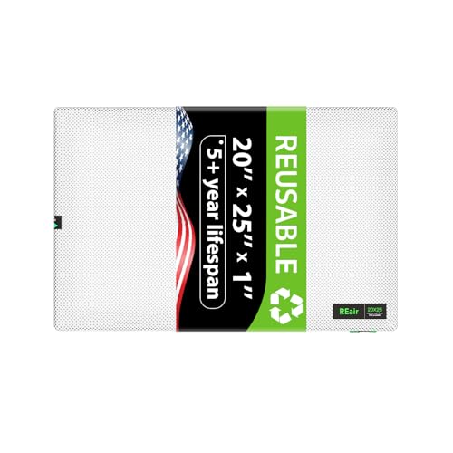 Reair 20x25x1 Extra Replacement Filter without Frame, Washable and Reusable Air Filter 20x25x1 for AC HVAC Furnace, MERV 8 Air Filters Machine Washable, AC Furnace Air Filter without Frame