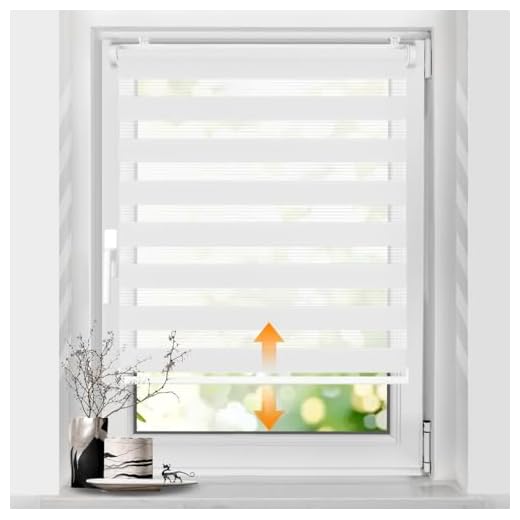 SBARTAR Doppelrollo schnurlos Klemmfix Rollos für Fenster ohne Bohren & zum Bohren, Weiß 45x130cm (B×H) Drücken Und Ziehen Springrollos, Lichtdurchlässig Aber Blickdicht Mittelzugrollo