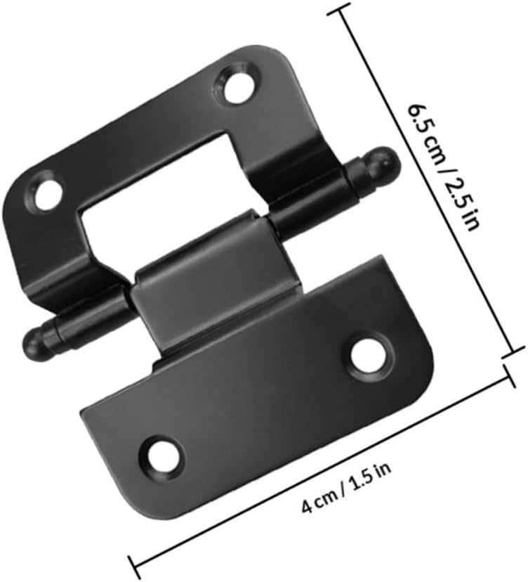 ABOOFAN 10pcs Self-Closing Kitchen Cabinet Door Hinges, Embedded Four-fold Metal Hinges, 51x6x1.5mm Black Electrophoresis Finish, Replacement Hardware for Residential Cupboards
