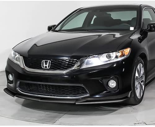 3 Pieces Front Bumper Lip Spoiler Splitter Side Body Kit Trim Protection Compatible with 2013-2015 Honda Accord Coupe 2DR, 2014 (Painted Black)