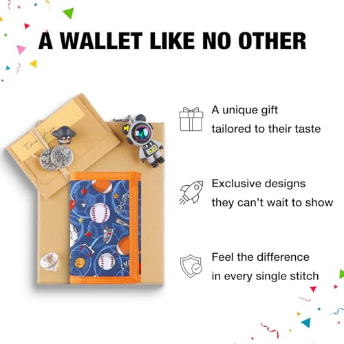 Image of Kids Wallet for Boys Ages 4-12, Sports Balls Boys Wallet, Toddler Wallets with Coin Pocket, Novelty Christmas & Birthday Gift