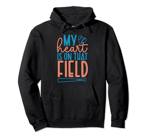 Women Boho My Heart Is On That Field Baseball Softball Mom Sudadera con Capucha