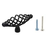 Pxyelec 6 Pack Muted Black Birdcage Nest Twist Cabinet Wardrobe Door Handle Drawer Cupboard Kitchen Dresser Pull Single Hole