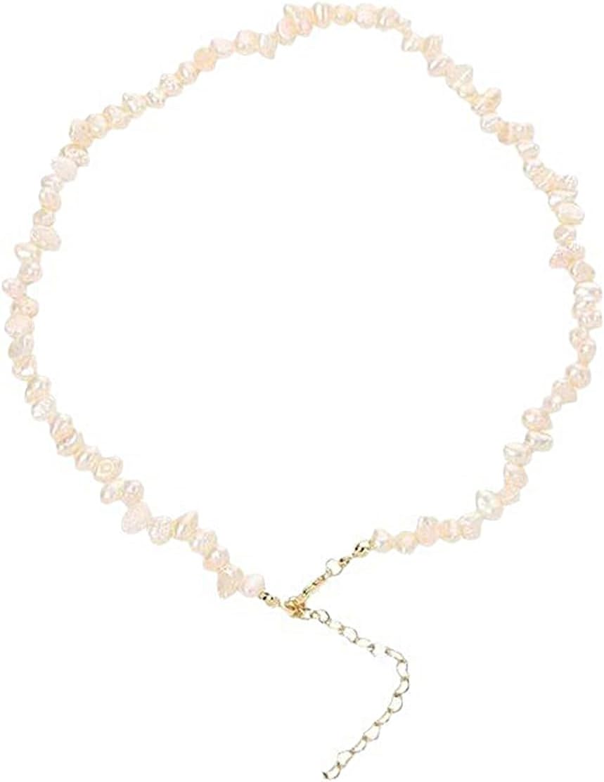 Baroque Seed Pearl Choker Necklace for Women 14K Gold Irregular Vintage Pearl Beaded Necklace Minimalist Beads Choker Wedding Christmas Accessory - Image 8