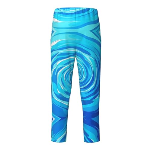 Pajama Pants Pajama Bottoms with Elastic Waistband Sleepwear Lounge Pants, Water Wave2