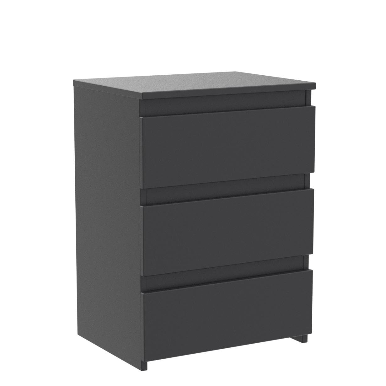 Yaheetech 2X Mesitas de Noche Negras con 3 Cajones Mesas Auxiliares | de Madera Estilo Moderno para Sala de Estar 45 x 35 x 60,5 cm Dormitorio Salón