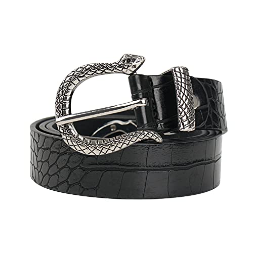 Fioretto Women Fashion Belt With Snake Buckle Lady Snakeskin Pu Leather Belts For Jeans Pants Dresses Vintage Casual #TOP19