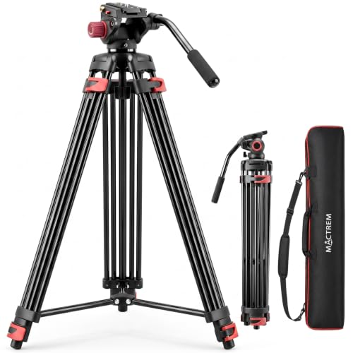 Mactrem 82"/210cm Fluid Head Tripod - Heavy Duty Video Tripod for Camera - image 1