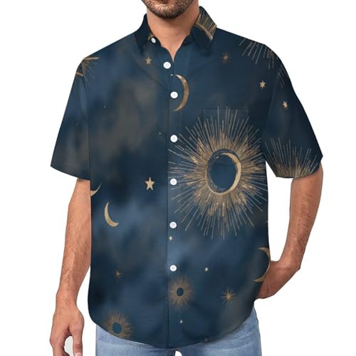 Chemise imprimé corps célestes homme manches courtes art du ciel étoilé