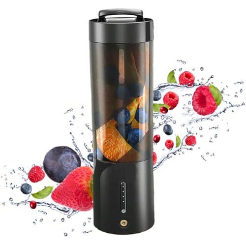 NOLLAM 16 Oz Portable Blender with 6 Blades, USB Rechargeable, Magnetic Charging, Black