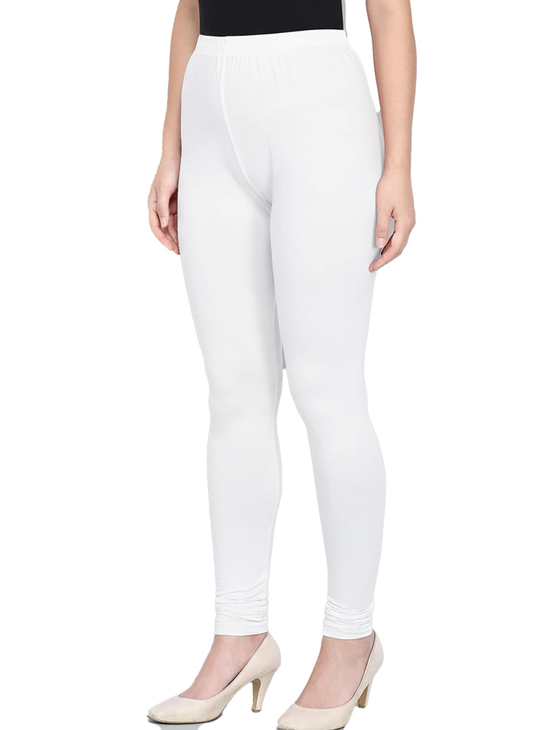 Women’s Solid Churidar Leggings Full Length – Breathable & Flexible Cotton Blend, Regular Fit Ethnic Bottom Wear for Kurti, Tunic & Office Wear-image-8