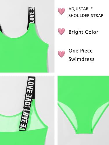 Image of Girl's One Piece Swimsuit | Adjustable Shoulder Straps