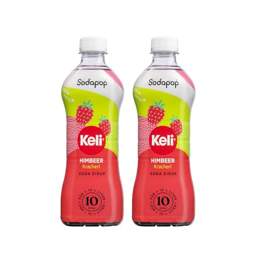 Sodapop Keli Sirup Himbeer, schnell & einfach zubereitet, 1 Flasche ergibt 10 L Fertiggetränk, 500 ml (Packung mit 2)