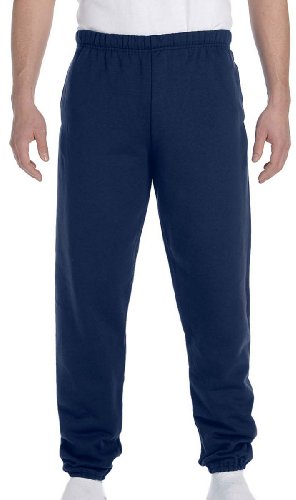 Jerzees Adult 9.5 oz. Super Sweats® NuBlend® Fleece Pocketed Sweatpants L J NAVY