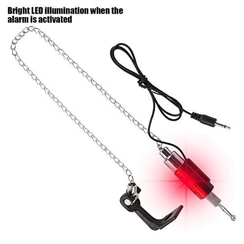 Fish Bite Alarm, Carp Fishing Bite Indicator Bite Alarm LED Light Indicators Chain Pendant Device Accessories (Red) - Image 3