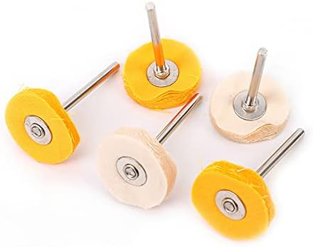 100PCS Felt Grinding Sanding Head Abrasive Tool Jewelry Polishing Wheel Buffing Pad 2.35MM Shank Polishing Cloth Wheel (White)
