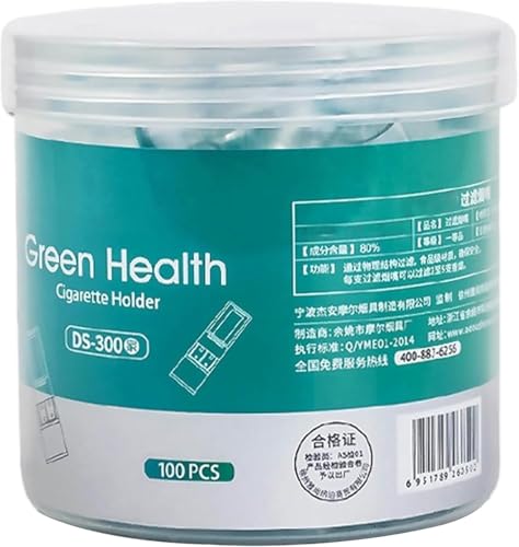 200PCS Disposable Cigarette Filter, Green Ultra-Thin Flat Mouth, Helps Reduce Irritation, Disposable Personal use Filter