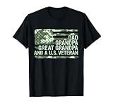 Dad Grandpa Great Grandpa Veteran Fathers Day Great Grandpa T-Shirt