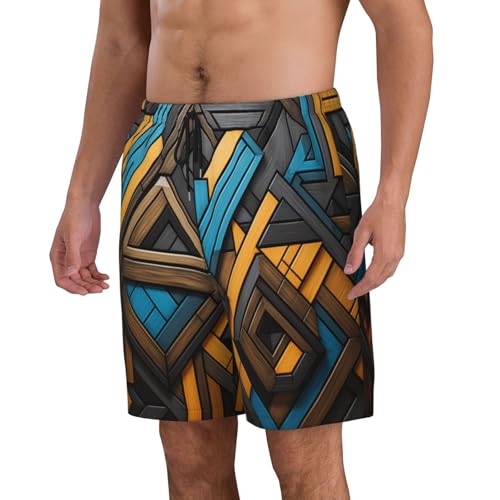 Building Block Combination Men Beach Pants â€“ Swim Trunks for Men,Quick-Dry and Comfortable, Suitable for Beach, Surf, and Everyday Wear Black2