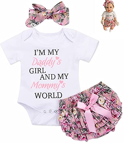 Image of Reborn Baby Dolls Clothes Accessories for 20-22inch Reborn Dolls Girl Romper Jumpsuit Bodysuit +Pant Short+Headband Outfit Set