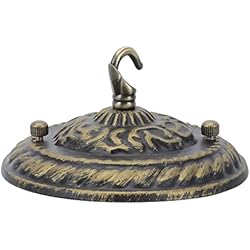 Lampara Araña Venta UKCOCO roseton lampara techo Juego de 2 candelabros de techo vintage de hierro con forma de rosas, para lámpara de techo, ventosas, baldaquino y accesorios