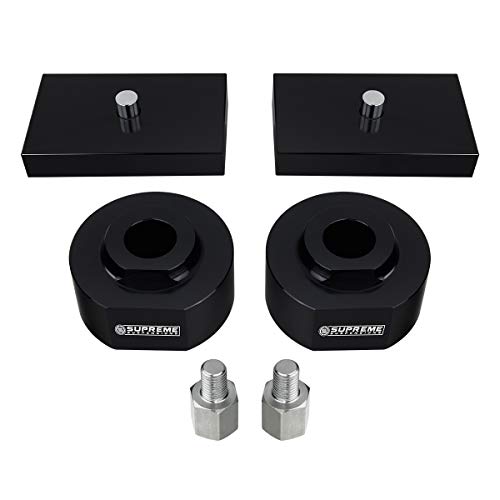 Supreme Suspensions - Full Lift Kit for 1999-2020 Ford F250 F350 Super Duty 2WD 2" Front Lift Spacers + 2" Rear Lift Blocks Suspension Lift Kit (Black)
