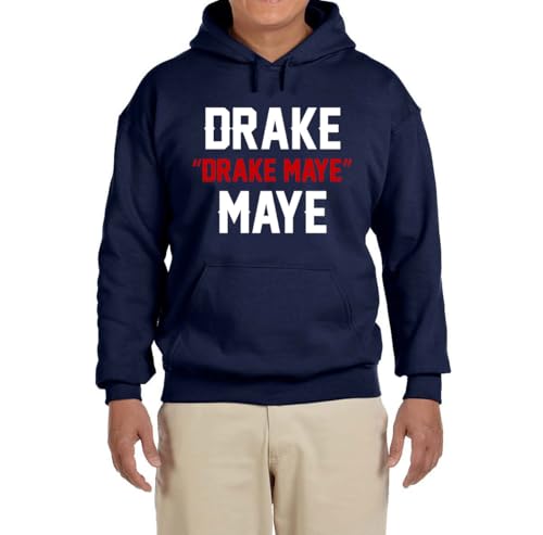 Navy New England Drake Drake Maye Maye Logo Hooded Sweatshirt Adult Medium