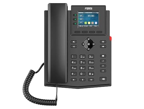 fanvil X303W téléphone fixe Noir 4 lignes LCD Wifi
