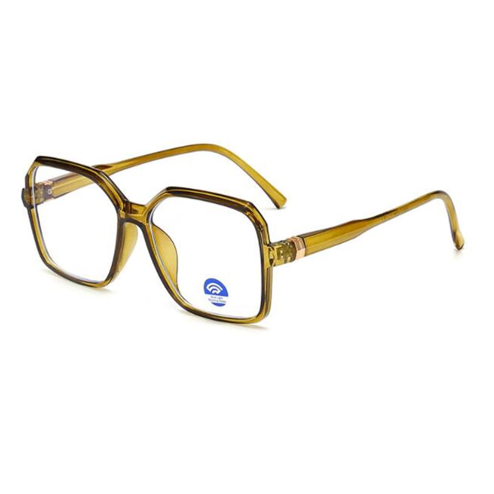 Khaki Anti-blue Light Literary Youth Glasses Square Large Frame Anti-computer Radiation Comfortable Transparent Green