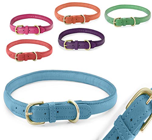 Pear - Tannery - Fashion Line: Hundehalsband Aus Weichem Vollrindleder, Handgerollt, XXXS 17-24cm, Hellblau Cover