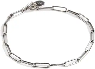 [ビビファイ] ブレスレット シルバー チェーン Rectangle Chain Bracelet
