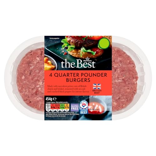 Morrisons The Best British Beef Quarter Pounders Burgers 454g