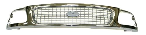 Front Grille Chrome & Silver Compatible with 1997-1998 Ford Expedition F-150 F-250 FO1200330